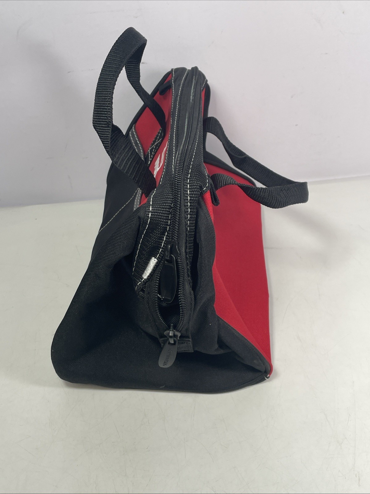 Husky 12-Inch Tool Bag (12 x 9 x 8 inch) Heavy Canvas Red Black Very Good