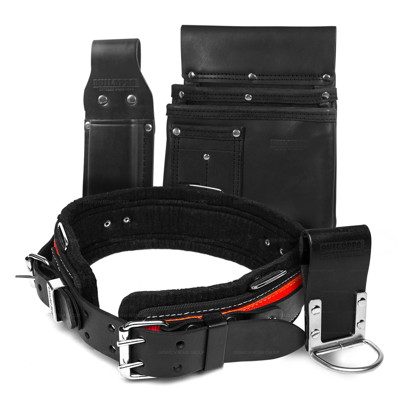 BuildPro Plasterers Hangers Set 4 Piece Leather Heavy Duty Stitching PHS