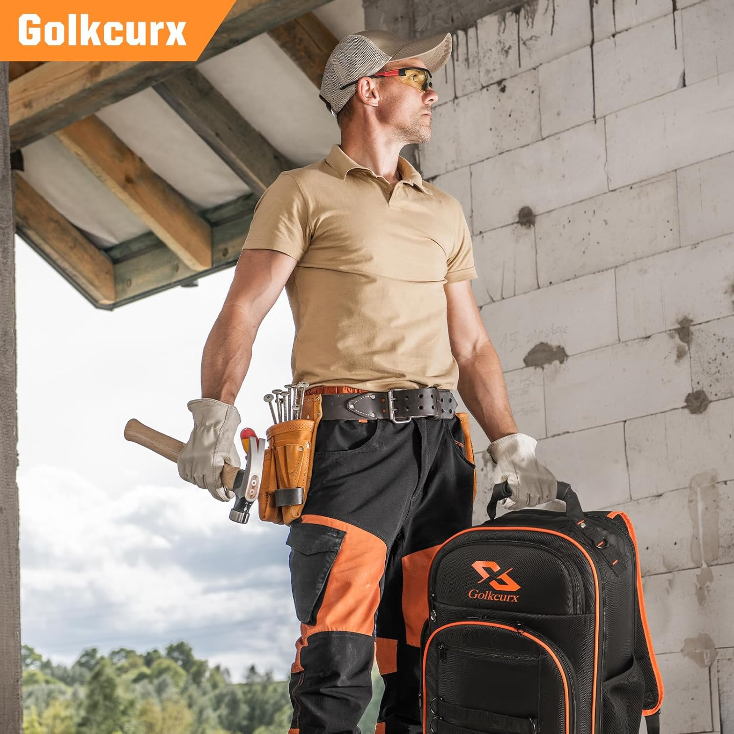 Tool Backpack, Heavy Duty Backpack Tool Bag, 1680D Implements Carrier for Electr