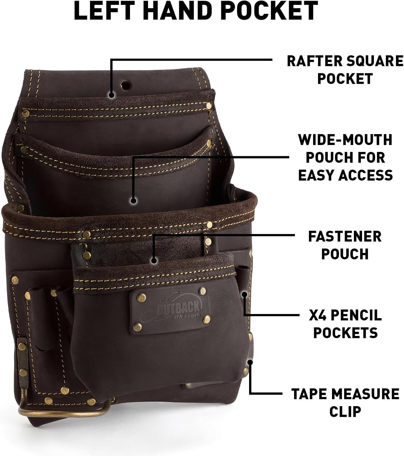 Premium Oil-Tanned Leather Carpenter Tool Belt with Padded Suspenders