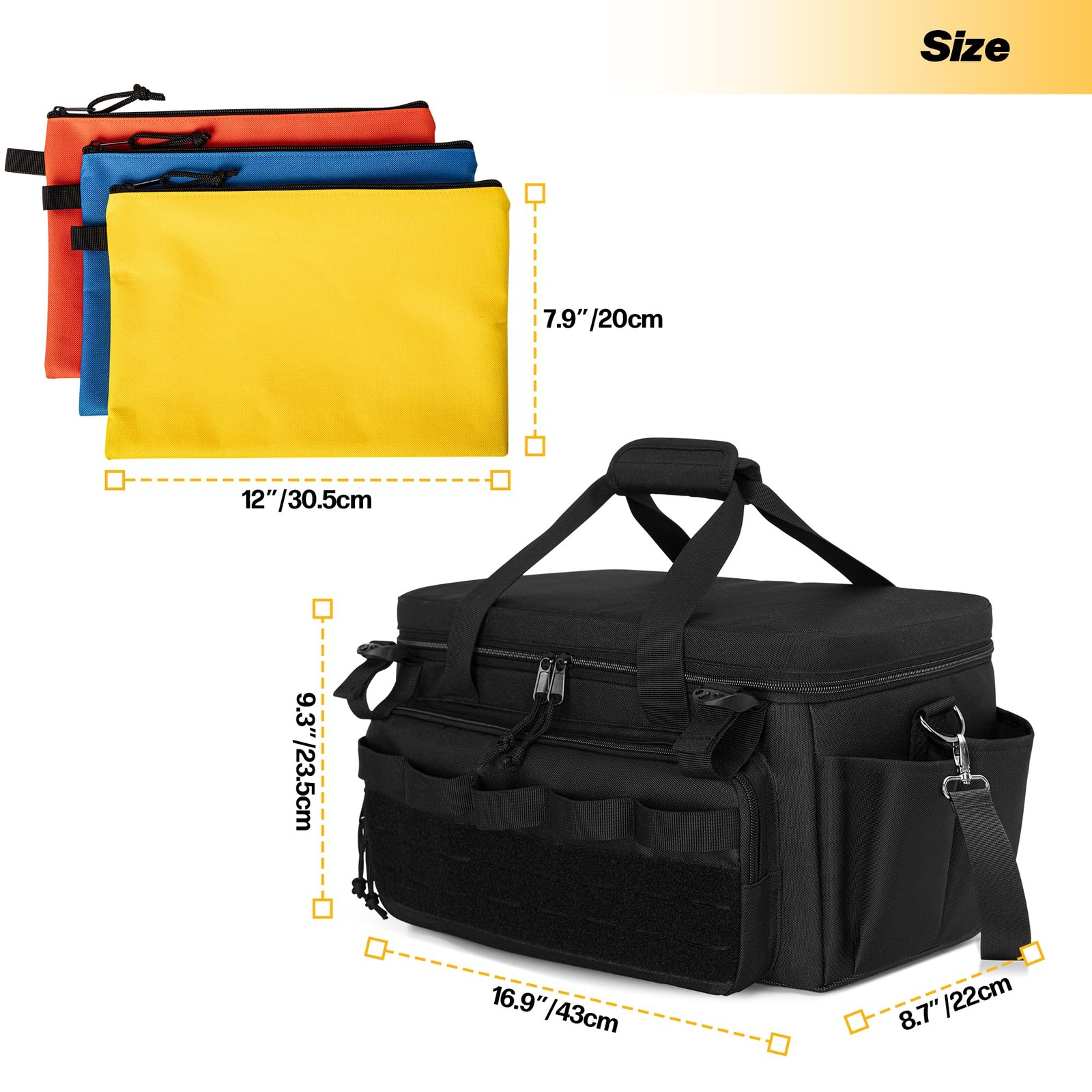17-Inch Tool Bag with 3 Tool Pouches, Tool Storage Organizer Bag with Anti-fr…