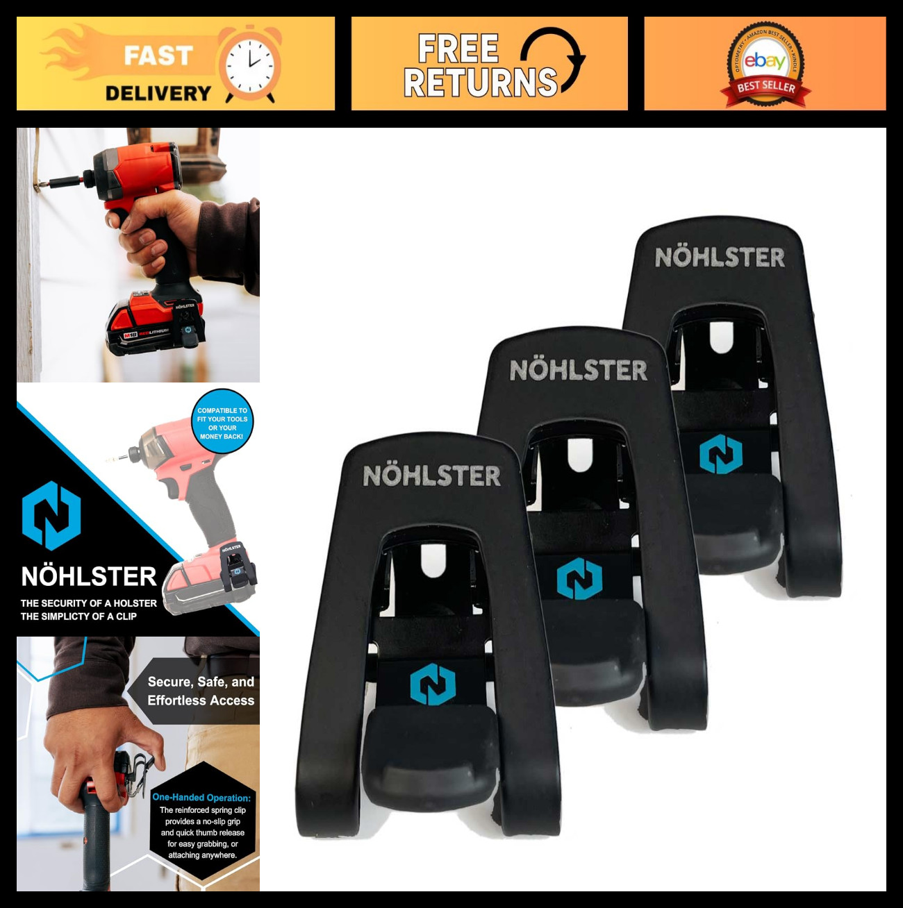 EZ-Draw Locking Tool Clip – Cordless Drill & Impact Driver Holster Alternative (