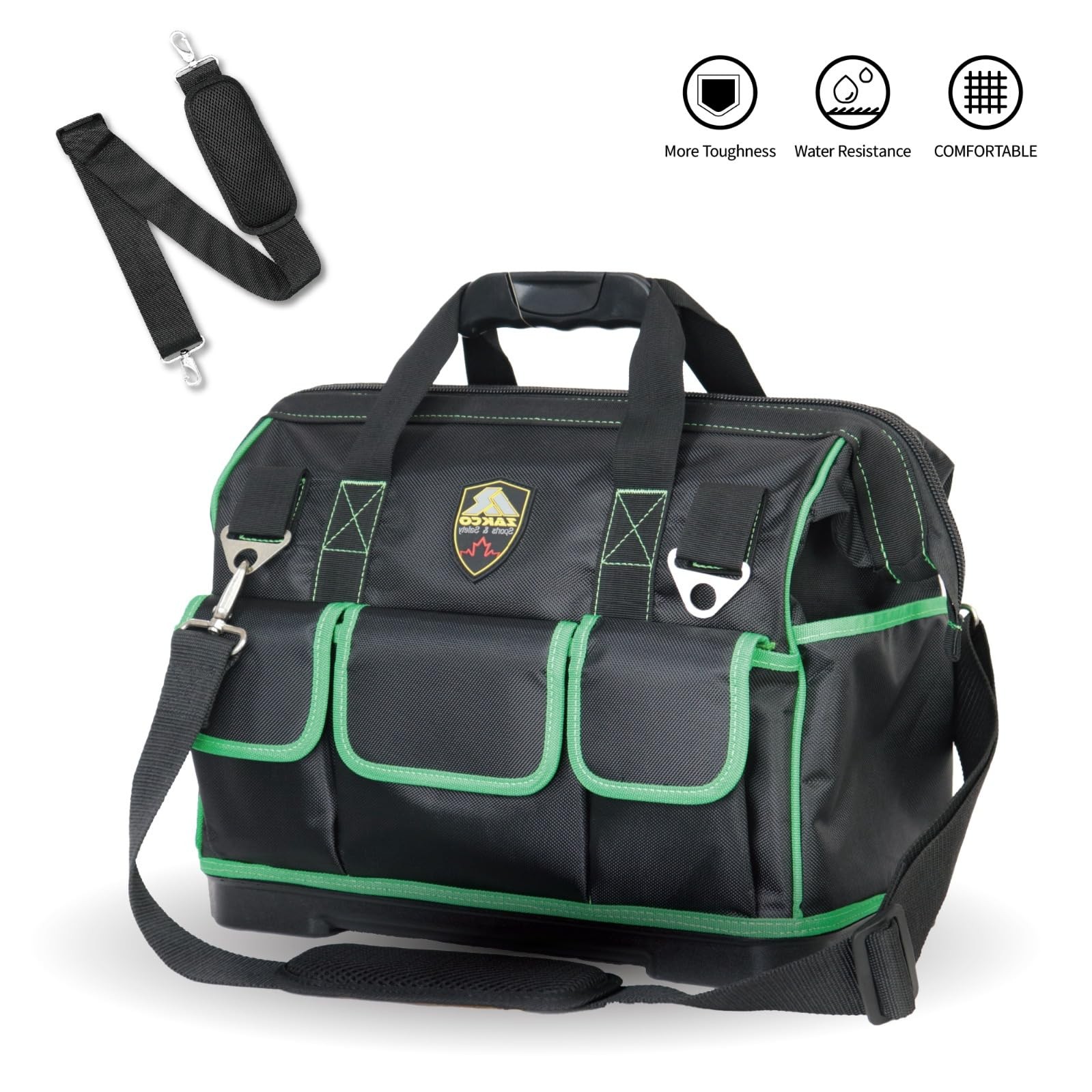 16 inches Top Opening Tool Tote, 1680D Durable Tool Organizer for Plumber, El…