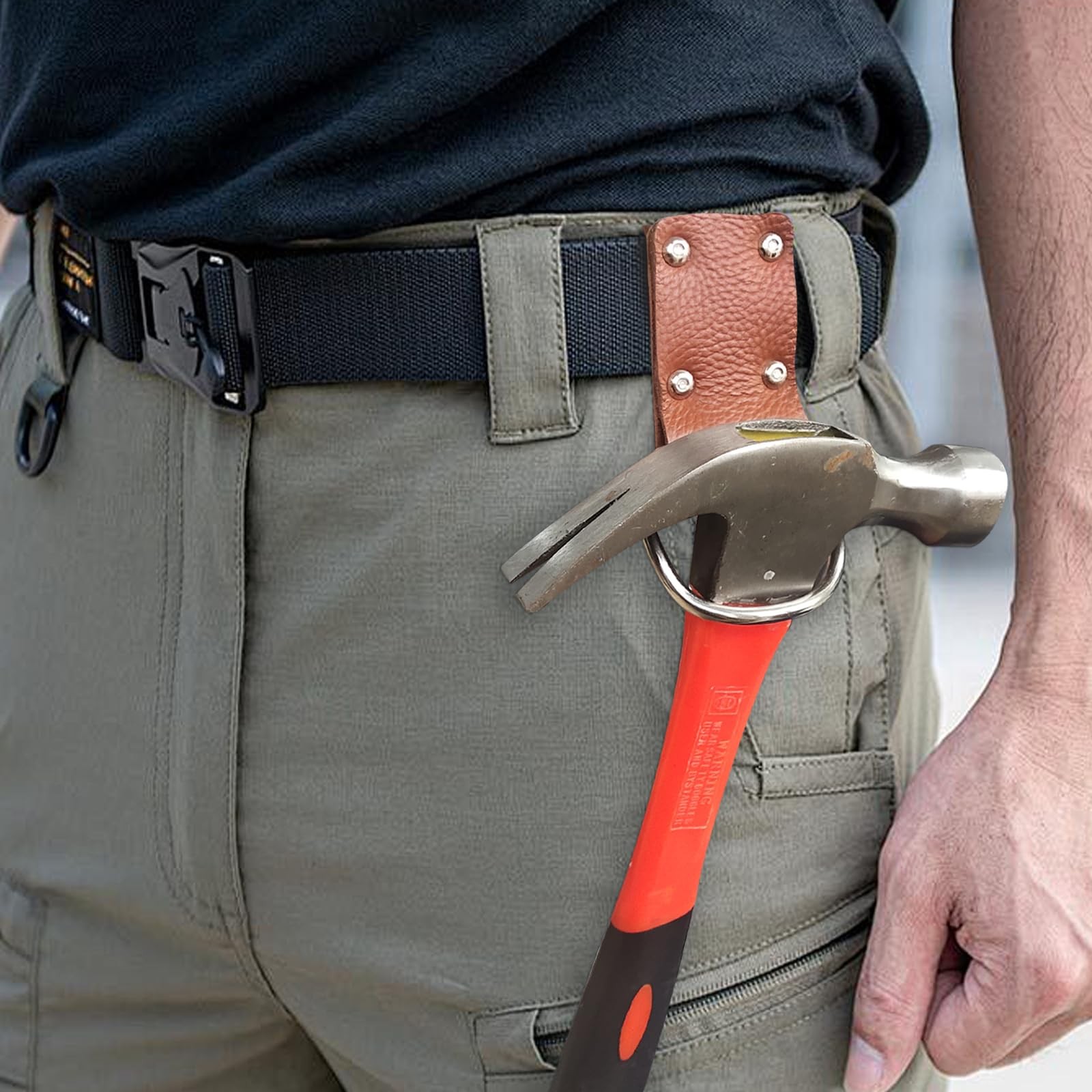 Hammer Holder For Tool Belt Brown Leather Holster Compatible With Croquet