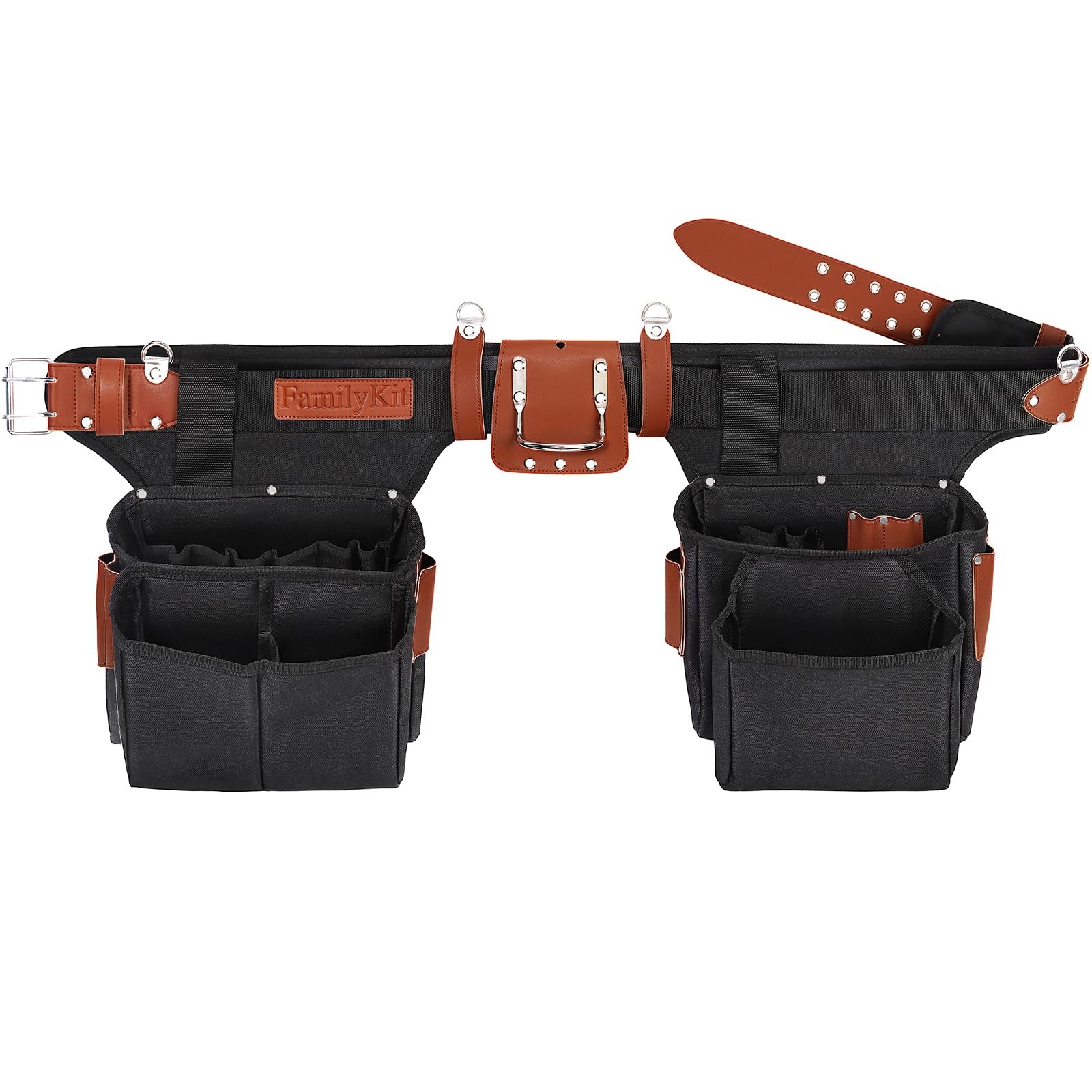 PU Leather Tool Belt – 26 Pockets Heavy Duty Construction Tool Belt, Adjustab…