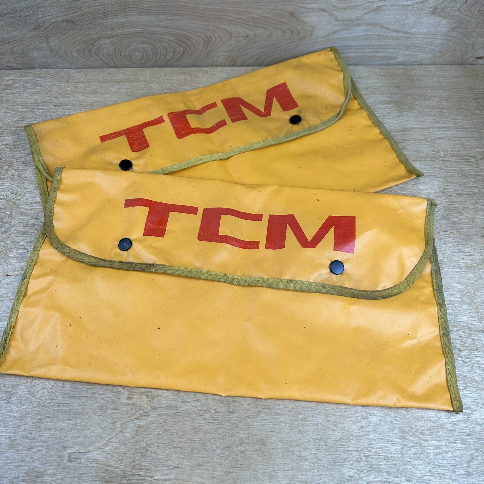 2 TCM Forklift Swag Tool Bag Pouches Snap Closure Red Logo Vintage 16” X 10” 🛻