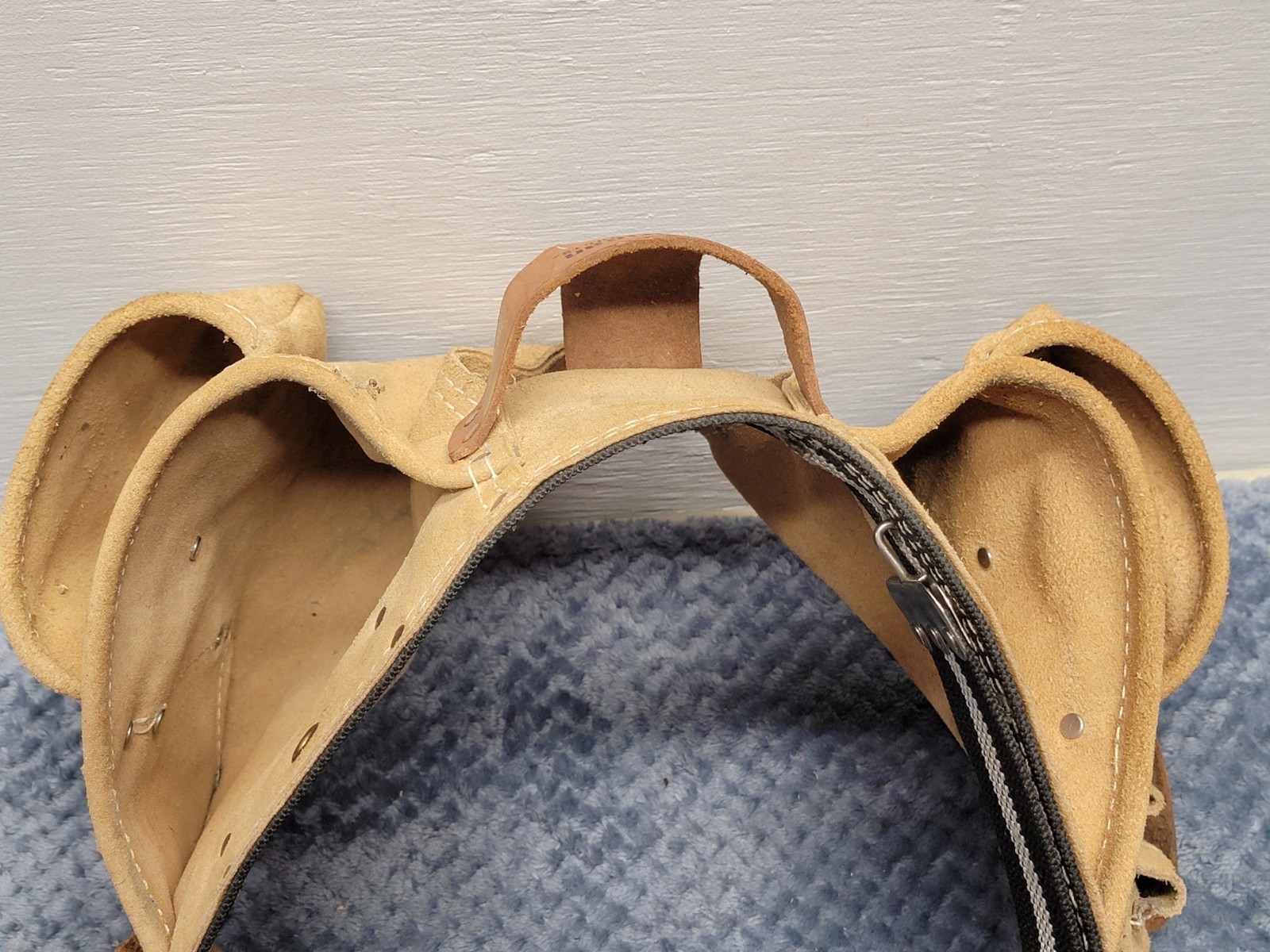 Vintage American Work Products LS-490 Leather Carpenter Tool Belt Pouch Tan