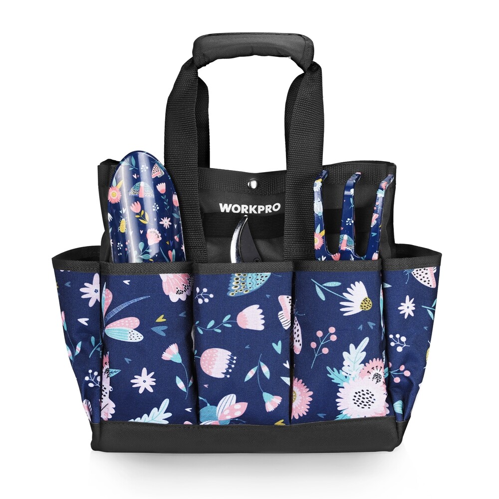 WORKPRO 12″ Garden Tool Bag Tote Bag Heavy Duty 9 Pocket Oxford Tool Storage Bag
