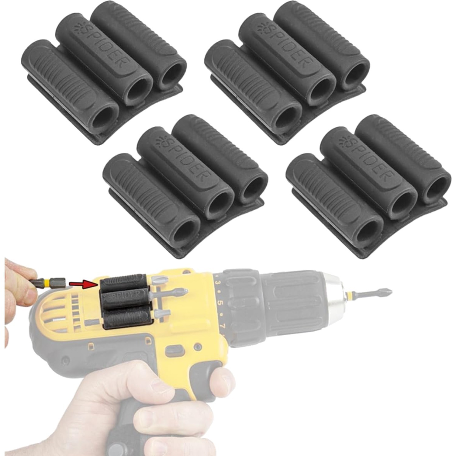 Tool Holster Rubber BitGripper V2 2 Pack Storage for Drill Bits Accessories