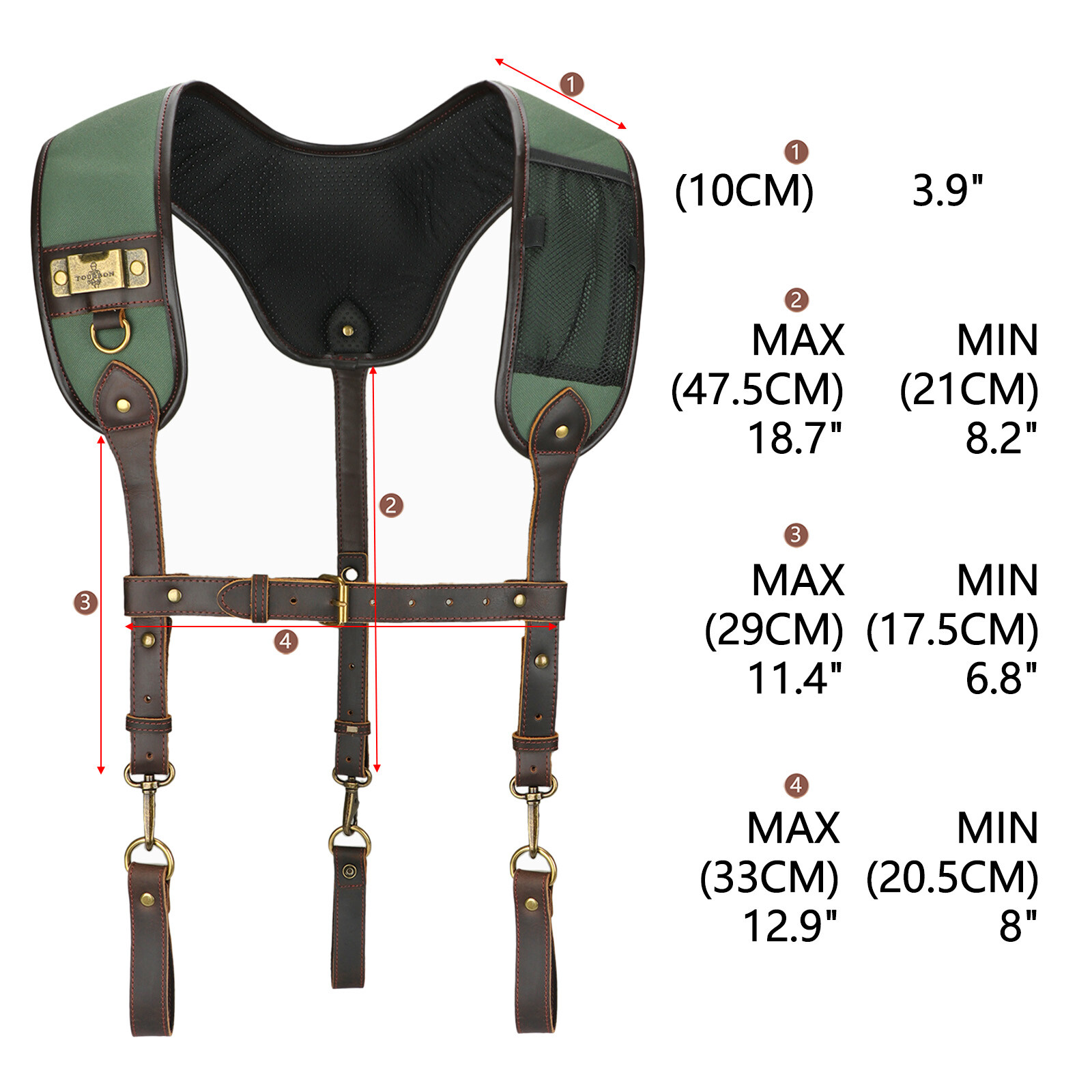 Tourbon Tool Belt Harness Suspender Carpenter Rig Belt Electrician Tool Hold Bag