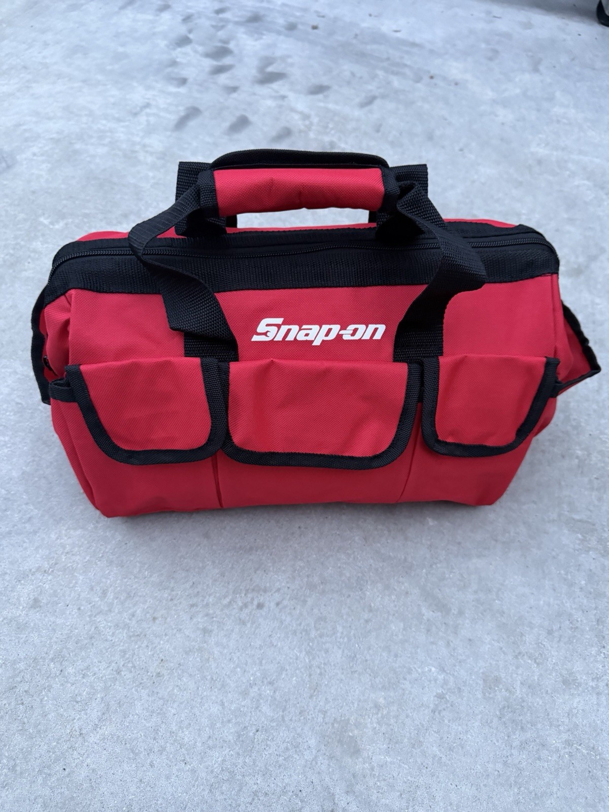 Snap On Tools Large Tool Bag Travel Carry Case Snap-On Racing Tool Red