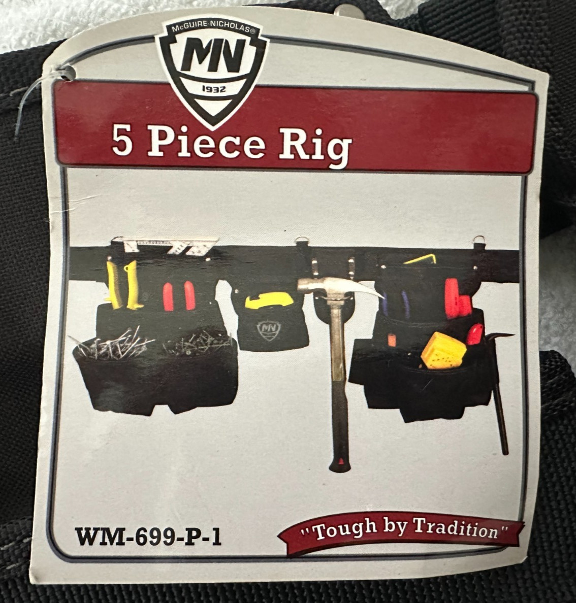 McGuire-Nicholas 5 Piece Toolbelt Rig Tool Belt Fits Up 54″ Waist NEW!