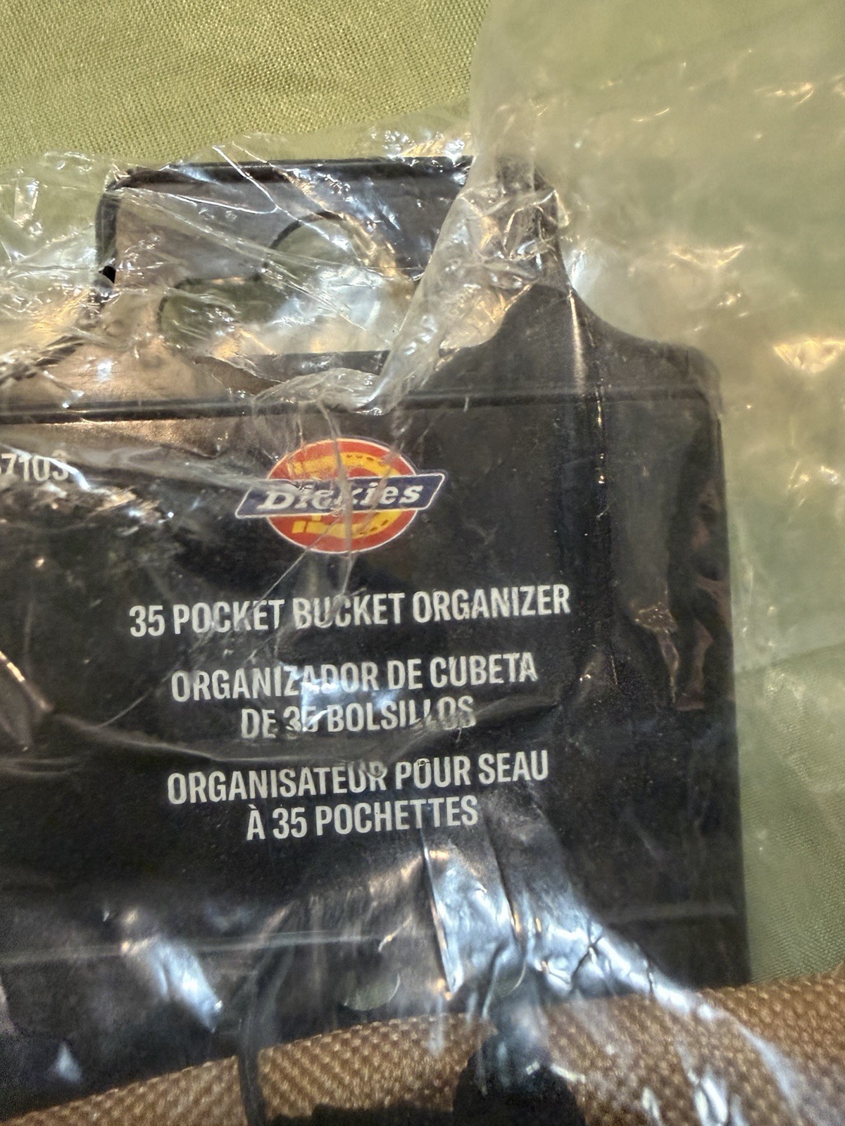 Dickies 35 Pocket Bucket Tool Organizer With Drill Holster in Brown, 57103