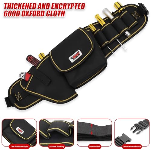Tool Belt,600D Water-draining Oxford Cloth Tool Belts for 7 pocket
