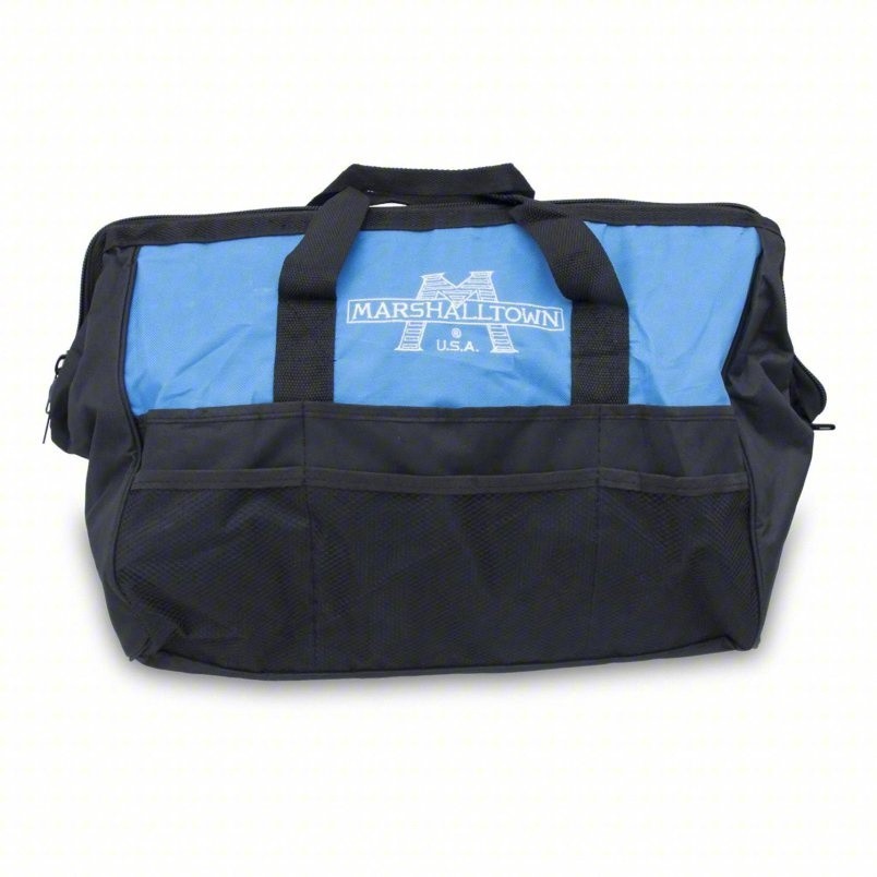 MARSHALLTOWN Tool Bag: 20 in W x 8 1/2 in D x 13 1/2 in H, Black, Nylon, 19 Pock