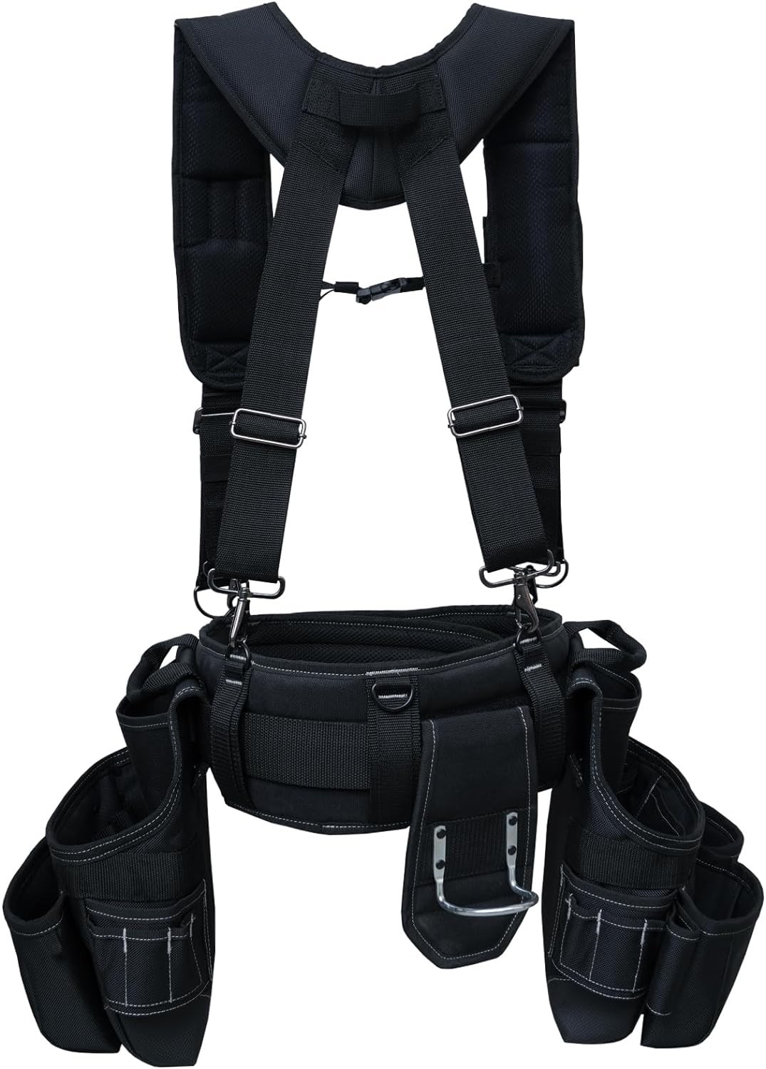 MELOTOUGH Tool Belt with Suspenders Framer Combo System, Black
