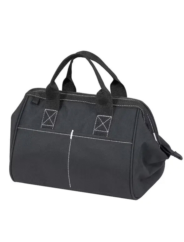 4X New 12”Inch Black Tool Storage Bag With Zipper – Double Wall -9″x12″x7″