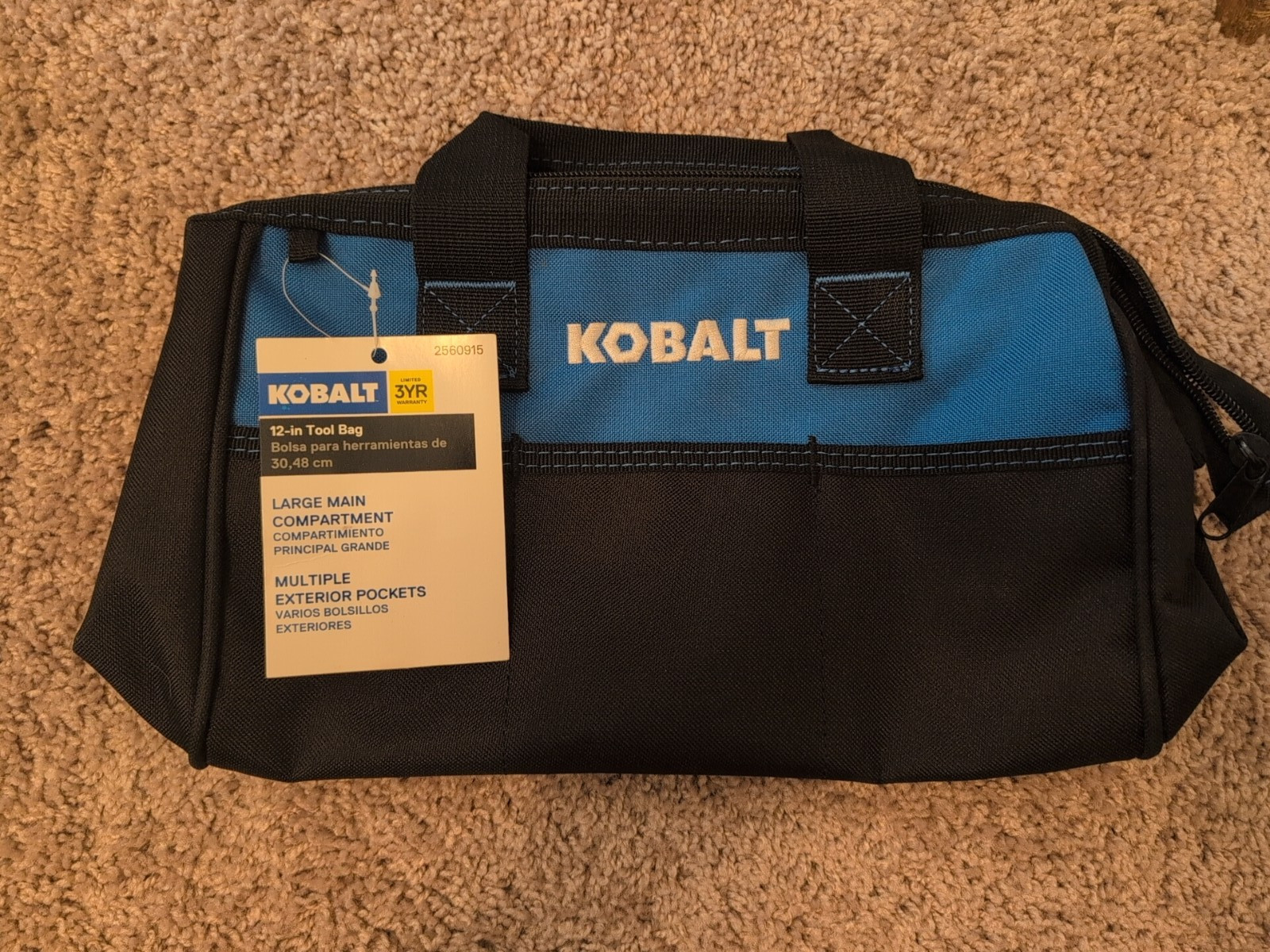 12″ Kobalt Black/blue Polyester 12-in W x 7-in D x 9-in L Tool bag – tool bag