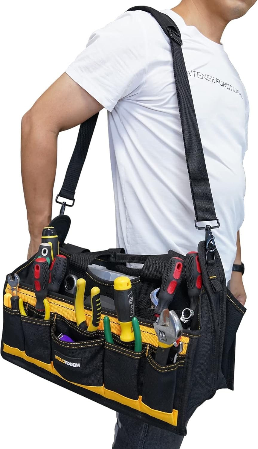 Innovative 17-Inch Electric Tool Bag with Plastic Tray for Easy Organization