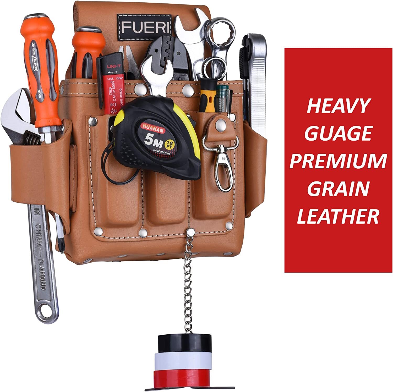 Leather Tool Pouch for carpenters electrical Tool bag for electricians Framers