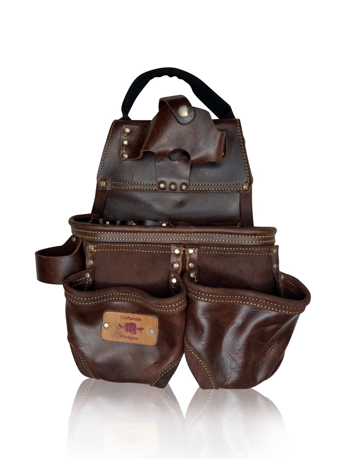 Oil Tan Leather Tool Bag Framer Electrician Carpenter Leather Bag Drill Holder