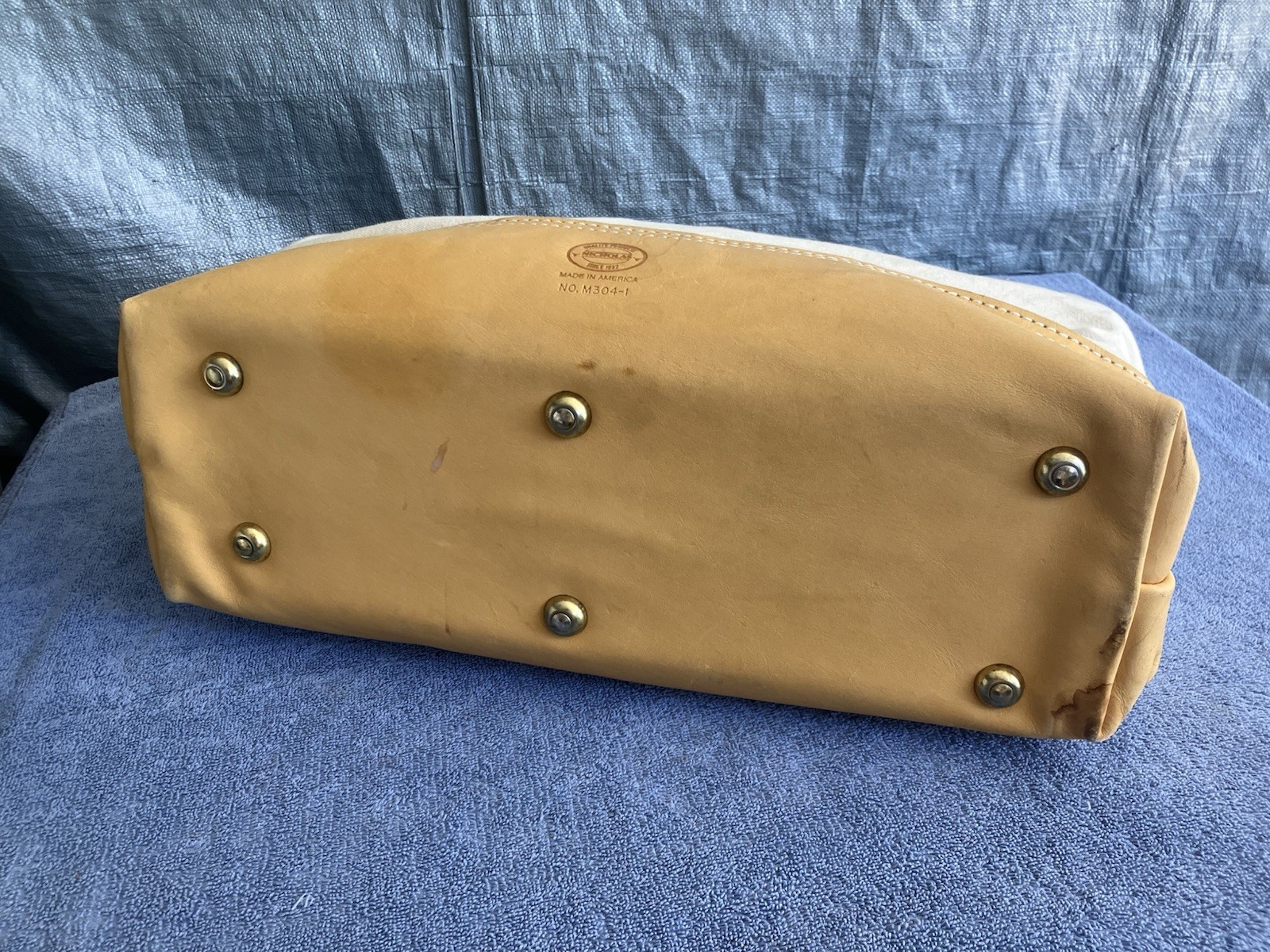 Vintage Nicholas No. M304-1 Tool Bag Canvas & Leather Tote USA