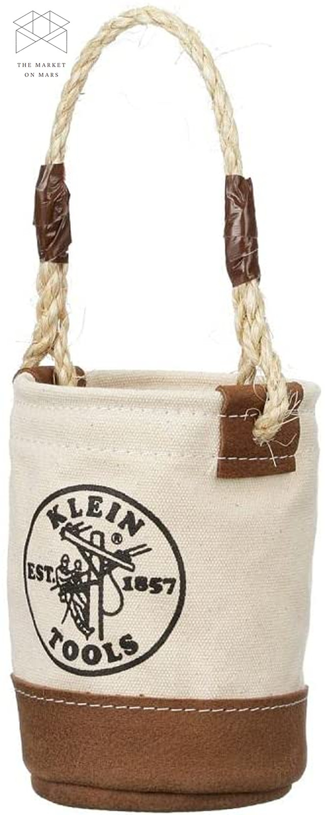 Tool Bucket Mini Small Parts Bag Heavy Duty Natural Canvas & Leather Bottom 🎯🎯