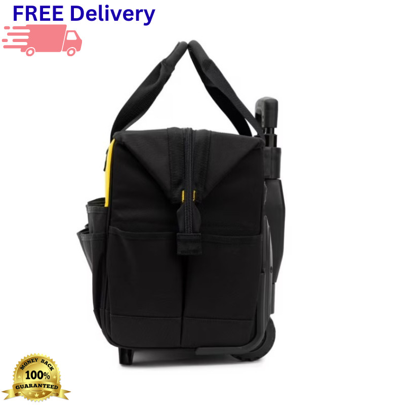 CAT 18″ Rolling Tool Bag 75lb Capacity 16 Pockets Heavy Duty Storage Caterpillar