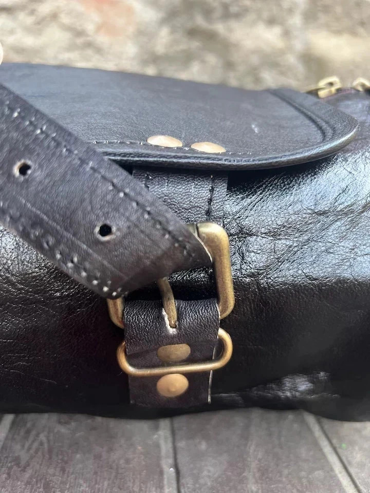 Vintage Goat Leather Bike Tool Bag Strap Genuine New