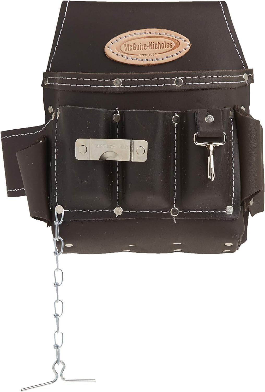 Professional Electrician’s Pouch – Durable Oil Tanned Leather, 12 Pocket Design