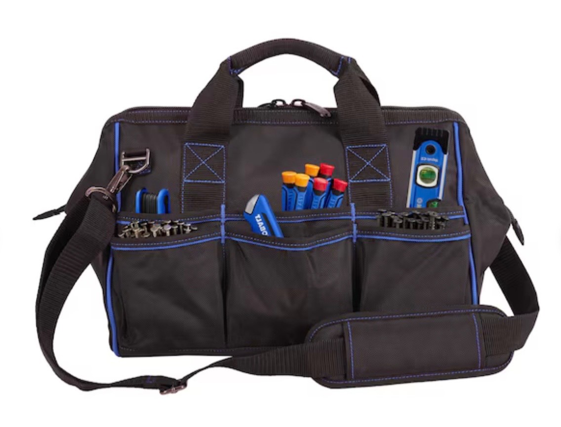 KOBALT Heavy Duty Polyester Zippered Cargo Bag 18 Pockets w/FREE Kobalt Tools