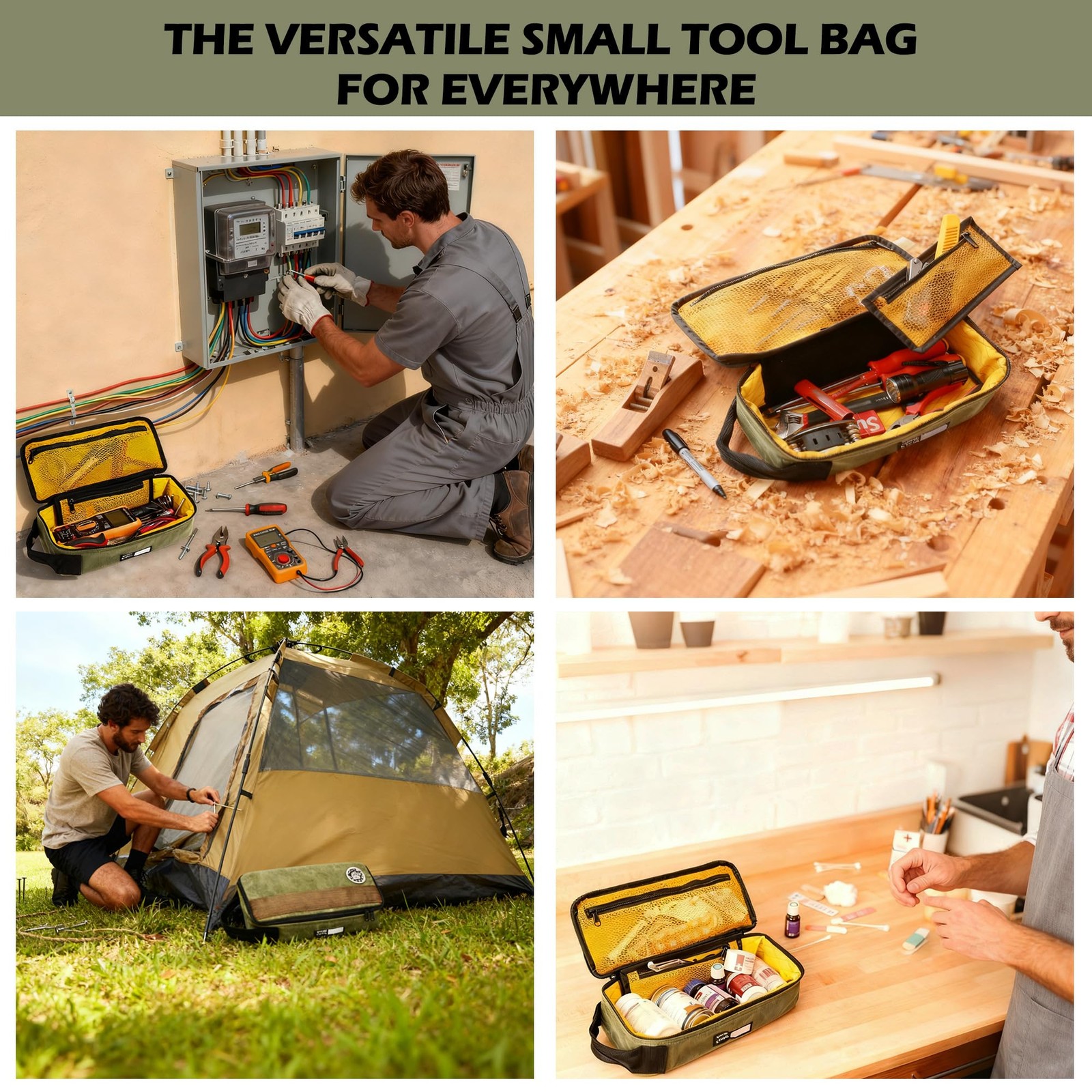 Re Rough Enough Rough Enough Small Tool Bag Case Portable Edc Pouch Organizer