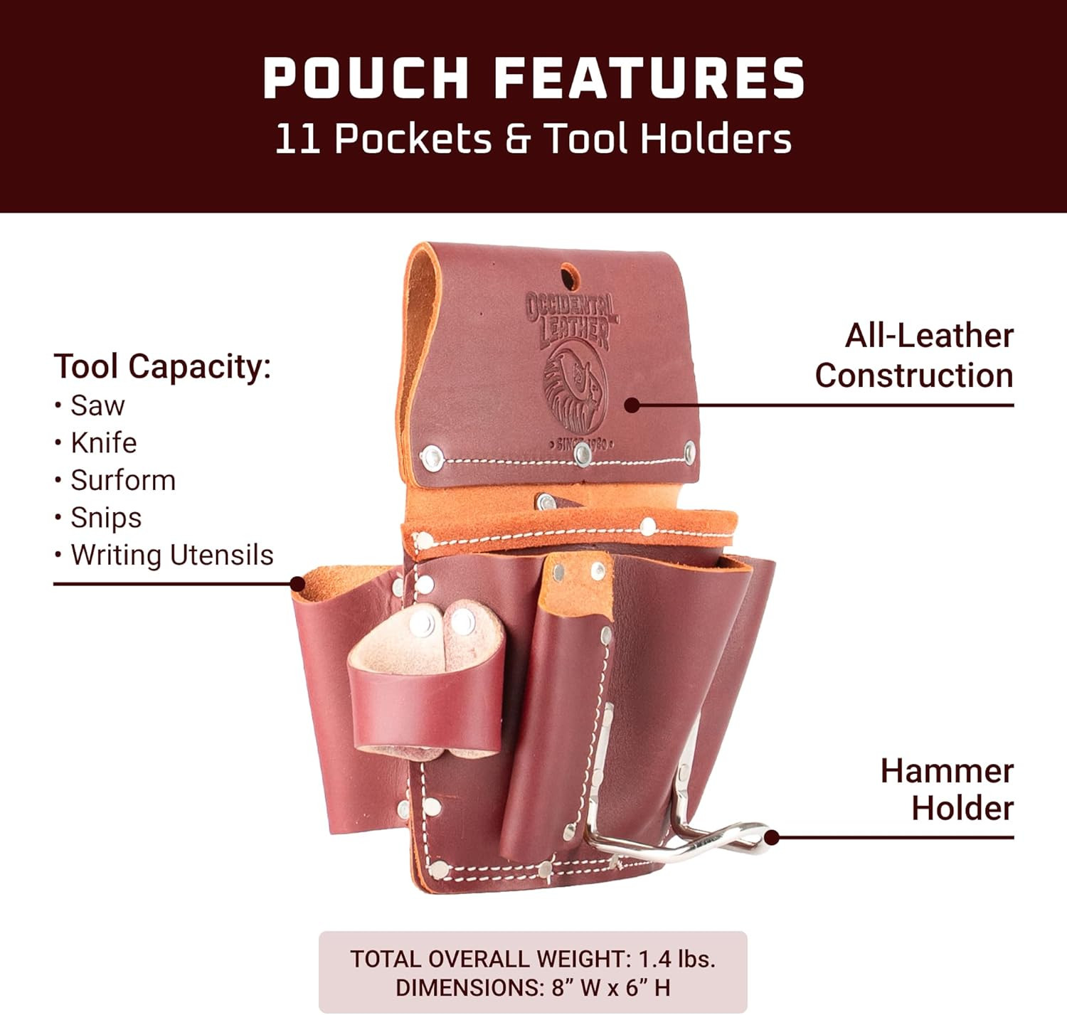 Pro Drywall Pouch – 11 Pockets & Tool Holders – Made in USA