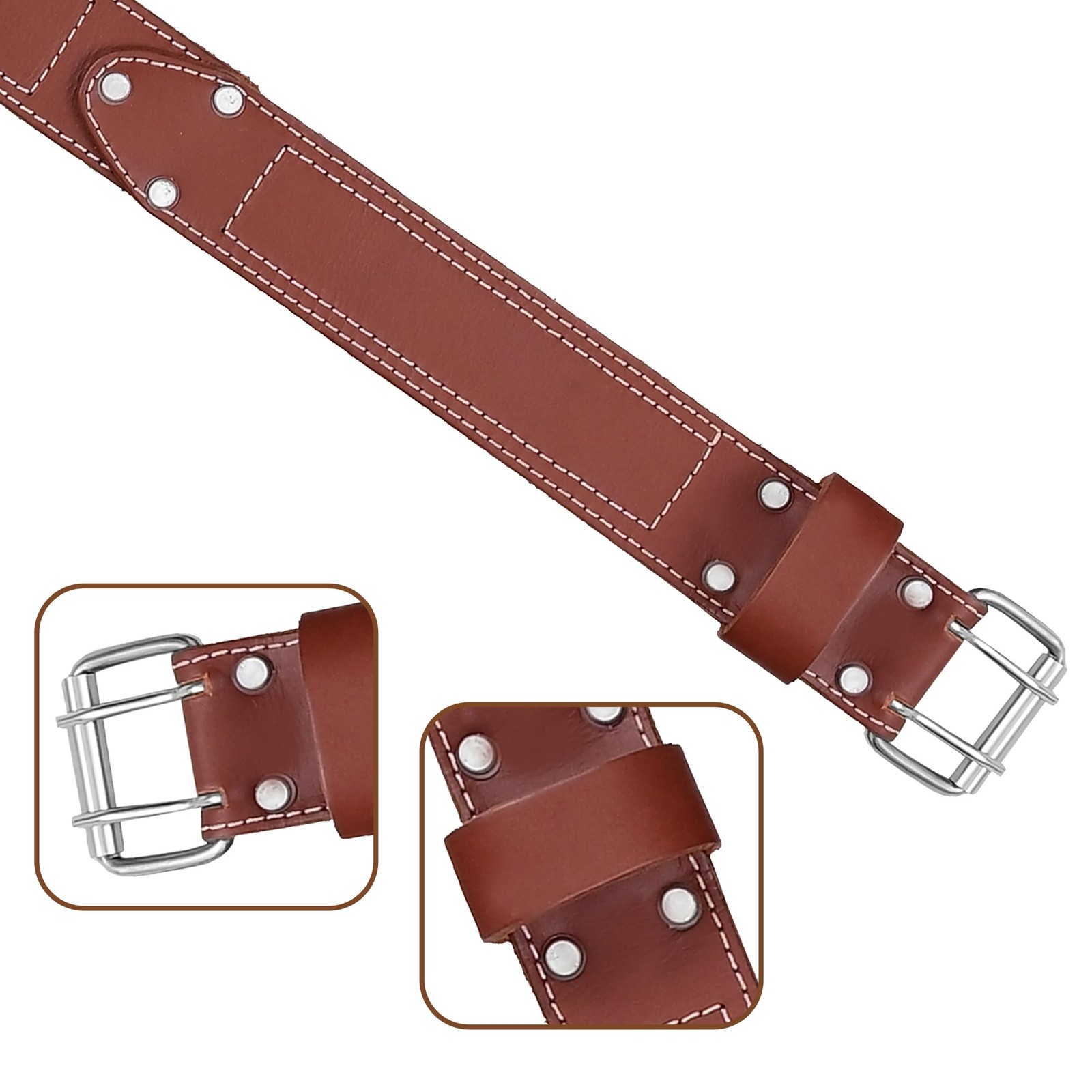Leather tool belt for men grain leather work belts | 2 inch carpenter constaract