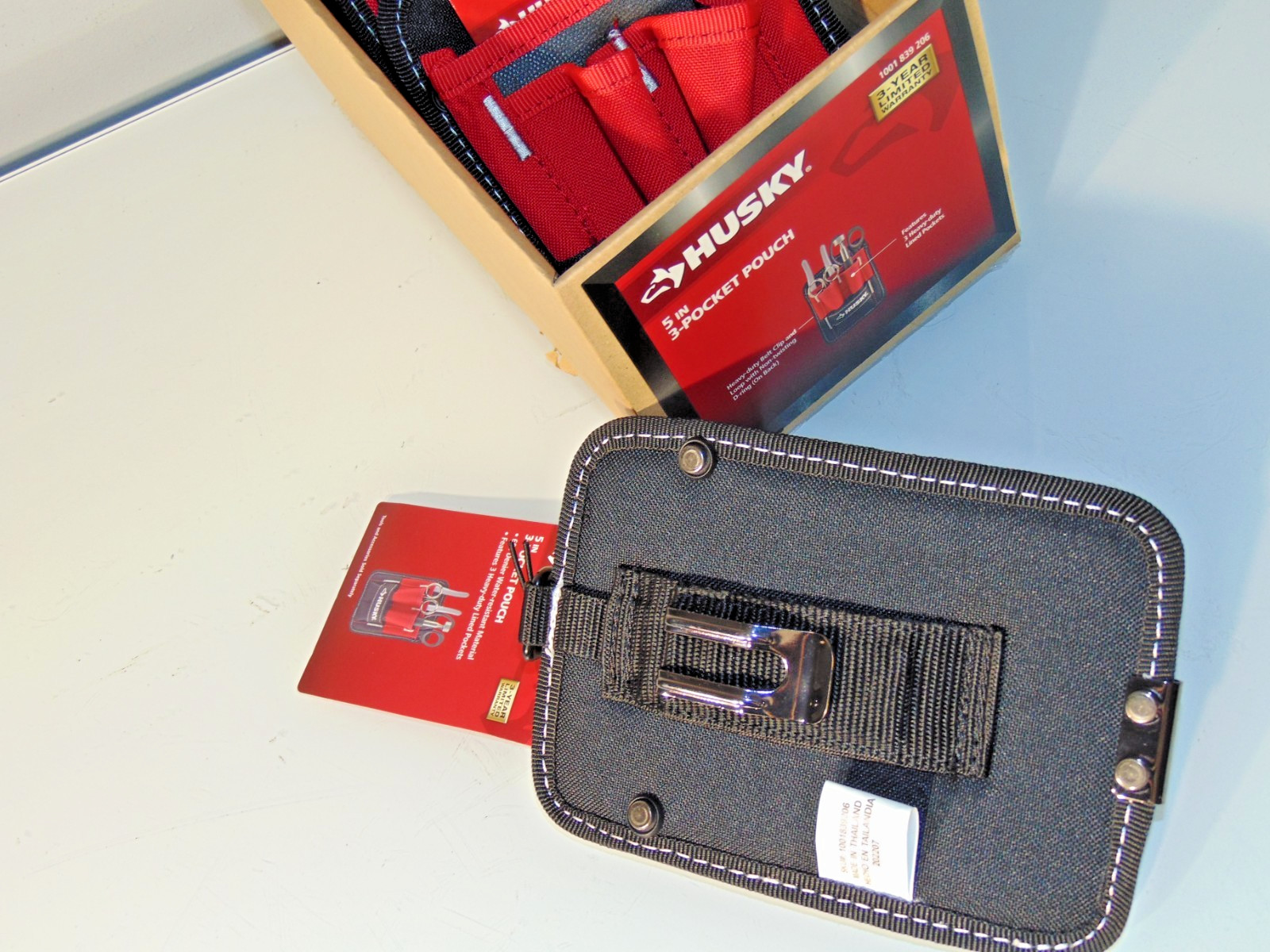 6 Pack Lot HUSKY 5 in (12.7 cm) 3-POCKET POUCH Full Case