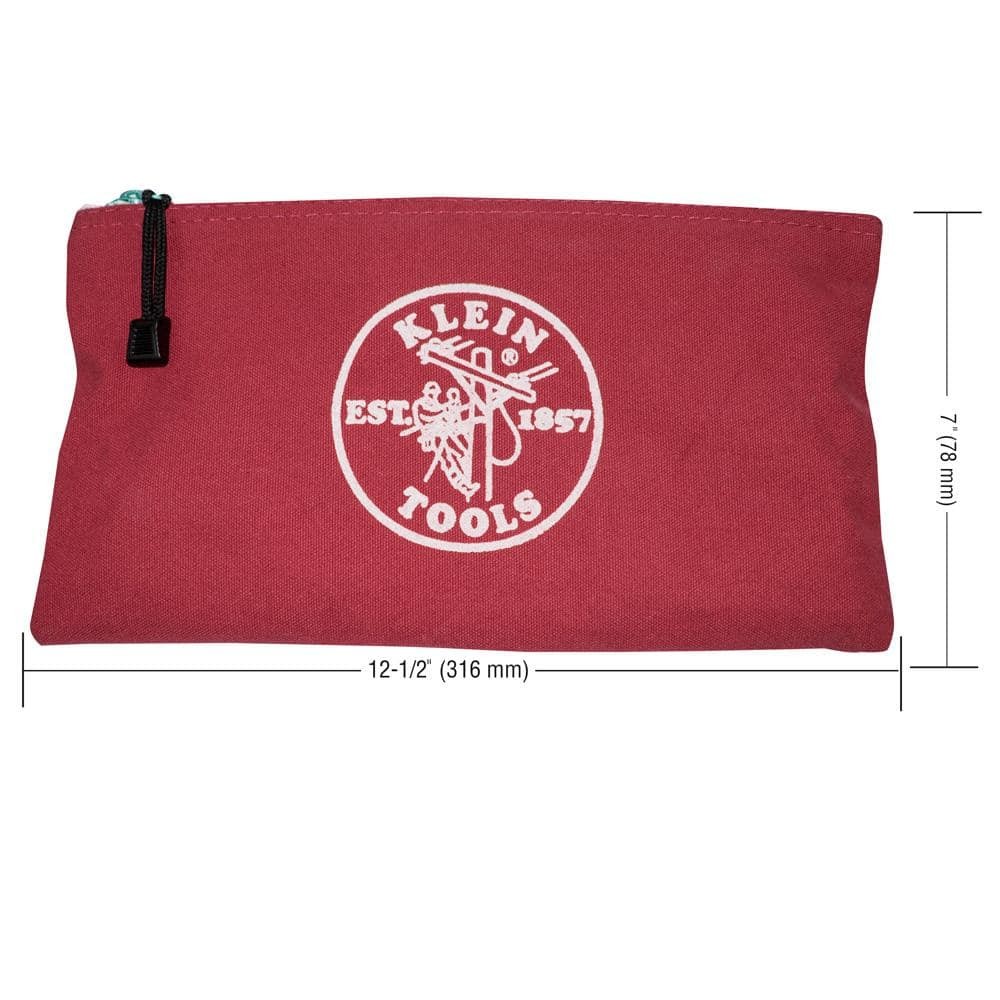 Zipper Bags, Canvas Tool Pouches Brown/Black/Gray/Red, 4-Pack