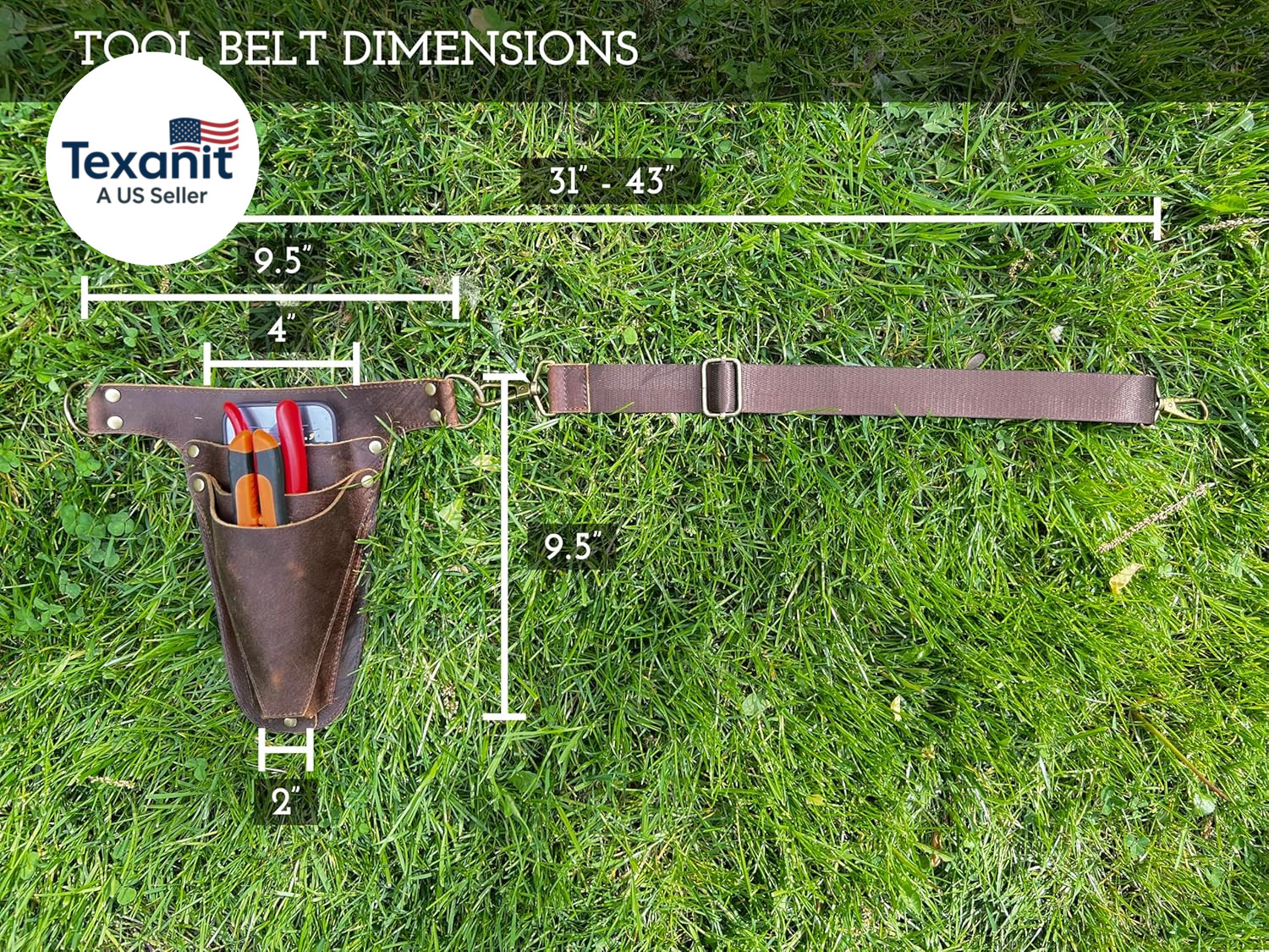 Garden Tool Belt, Handmade Premium Leather with Pouches Pockets Holster for Wome