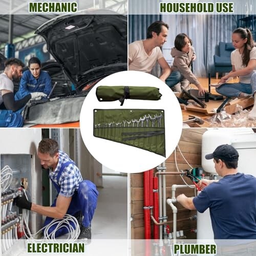 14/16 Pockets Wrench Roll Up Organizer, Wrench Bag and Tool Organizer Bag, Wren