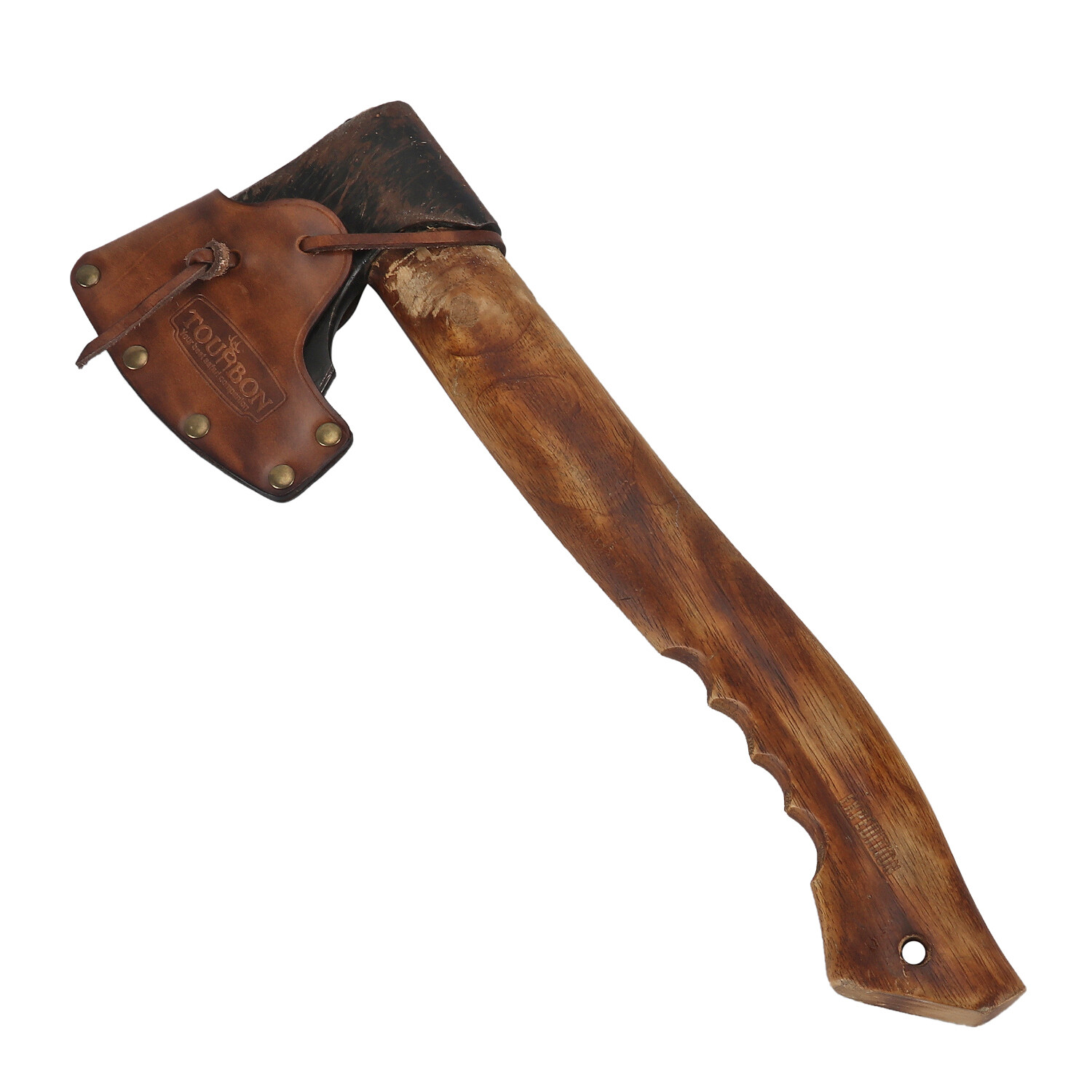 TOURBON Axe Holder Hatchet Lanyard Blade Sheath Head Cover-Cowhide Leather Craft