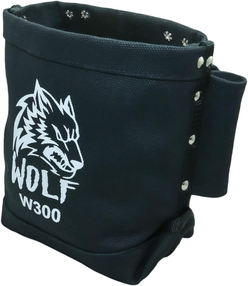 Wolf Black Canvas Tool Pouch, Tunnel Belt Loop, Bull Pin Loops & Bolt Bag Tote