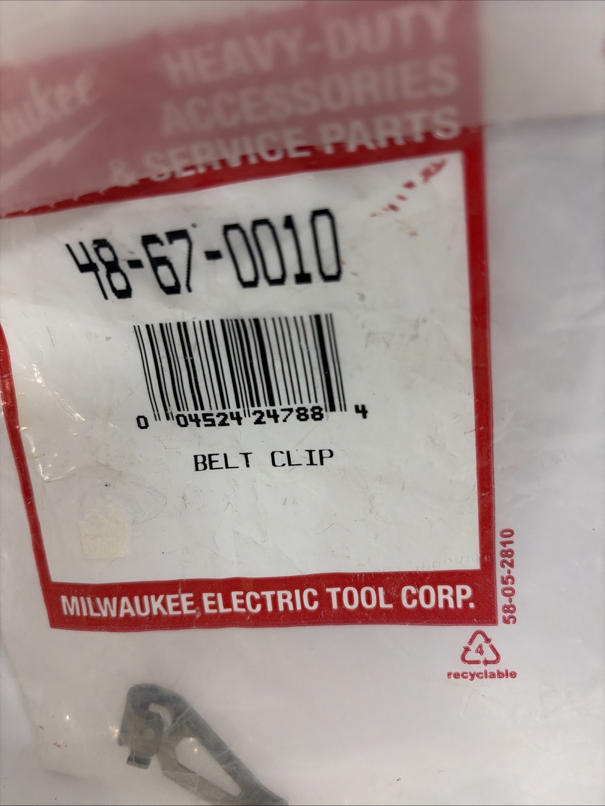 Milwaukee 48-67-0010 M12 Belt Clip, Use with M12 Impact, Drill & Impact Wrenches