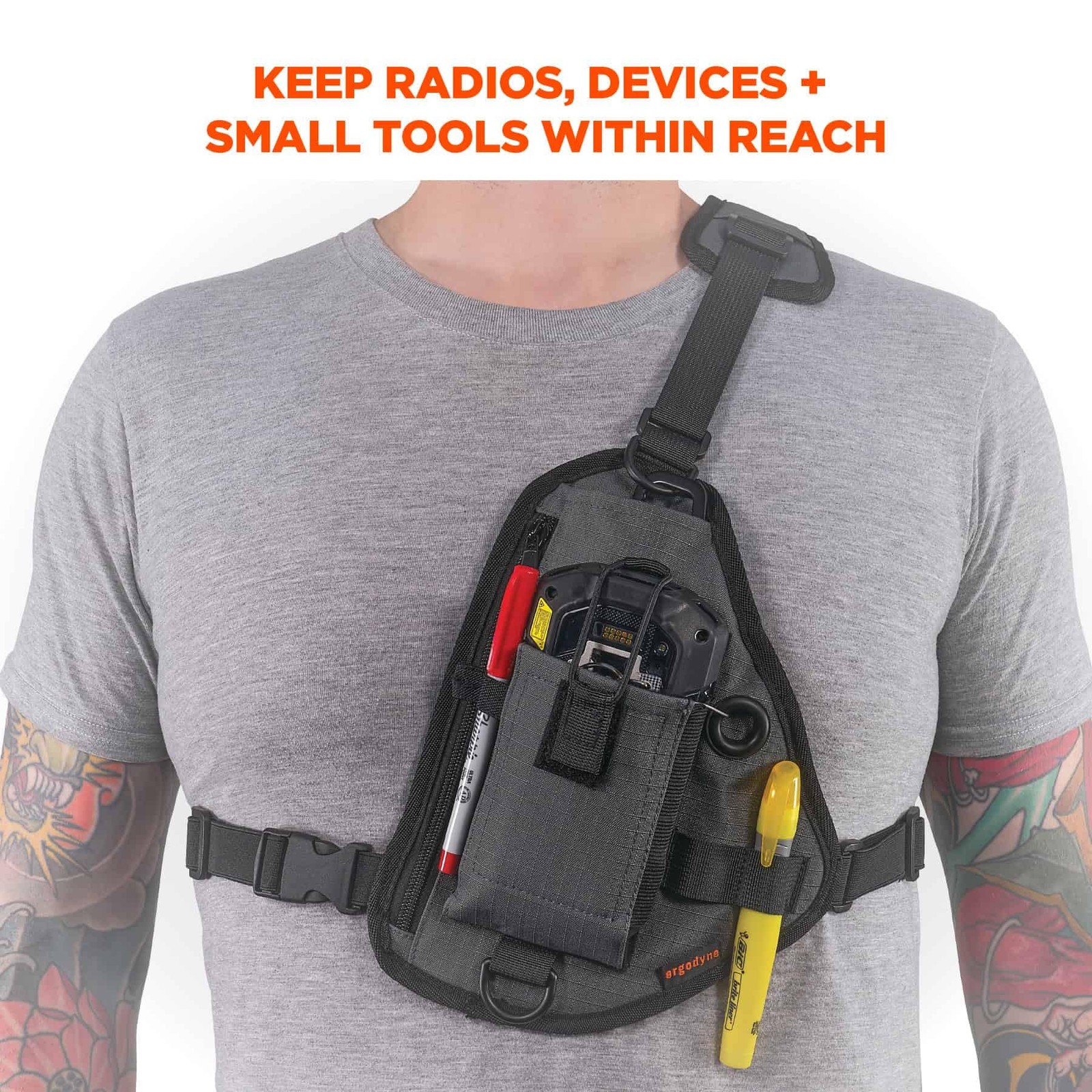 Squids 3145 Barcode Scanner Cross Body Chest Holster for Mobile Computers