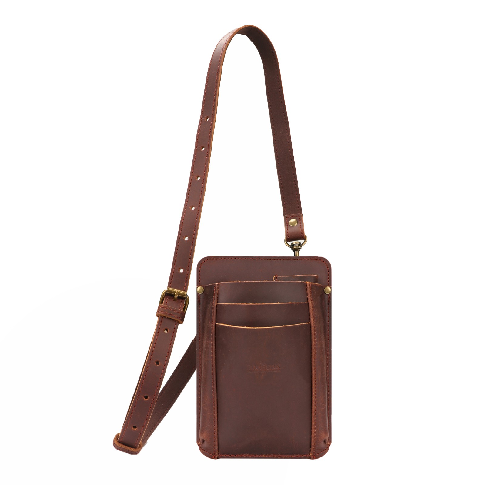 TOURBON Leather Garden Tool Florist Belt Pouch Tool Pocket Phone Case Sling Pack
