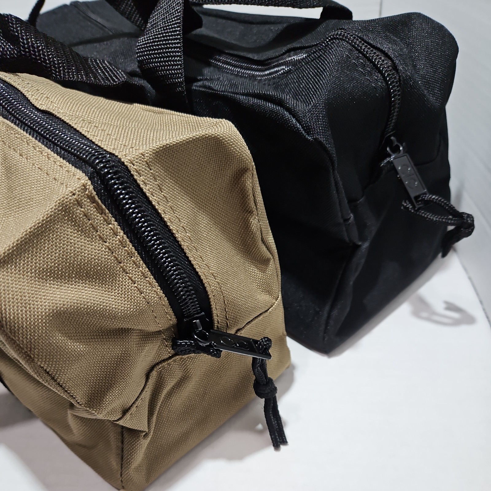 2 multi-purpose bags CLC Work Gear Tool Works Black and Tan Zipper Closure