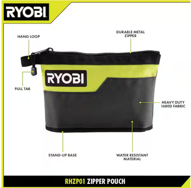 Waterproof 12 In. Zipper Utility Pouch for Tools, Multi-Purpose Bag