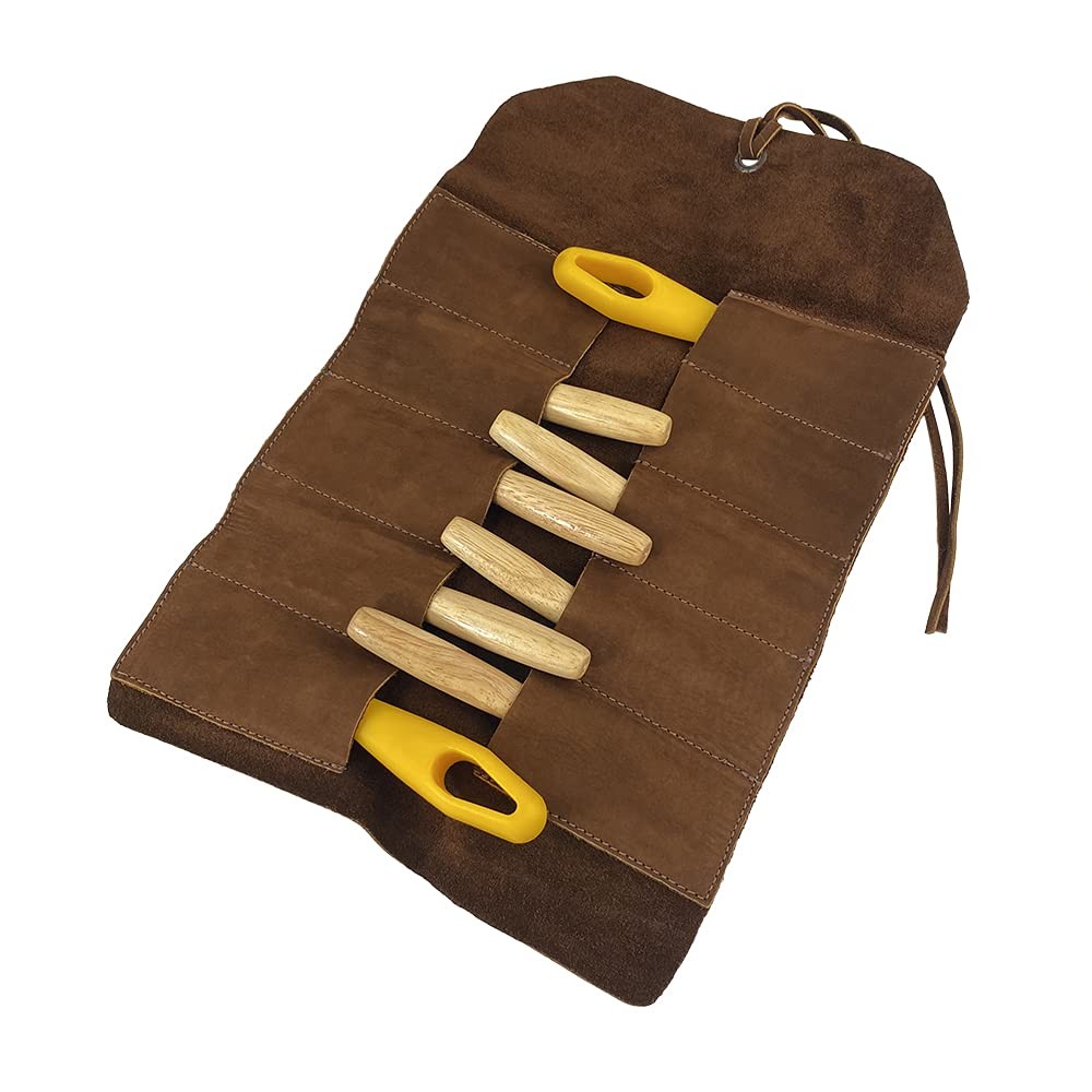 Hide Drink, Rustic Small Tool Roll-Up Bag (10 Slots), Portable Carry-On Pouch
