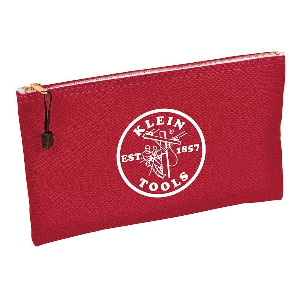 Zipper Bags, Canvas Tool Pouches Brown/Black/Gray/Red, 4-Pack