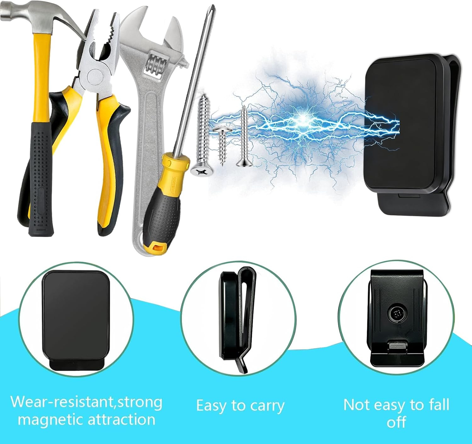 Magnetic Tool Holder, Super Strong Belt Clip, Tool Belts for Men Tape Measure Ho