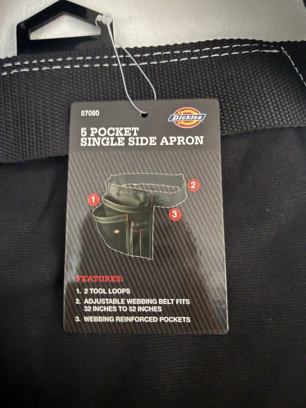 Dickies 5 Pocket Single Side Apron Tool Belt Black Adjustable Waist New