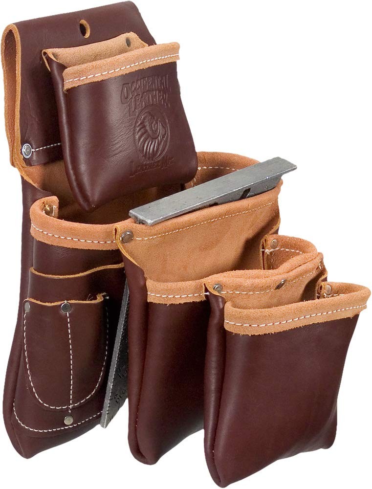 Brown Right Hand Utility Holster Pouch for Carpentry Tools Heavy Duty Fabric